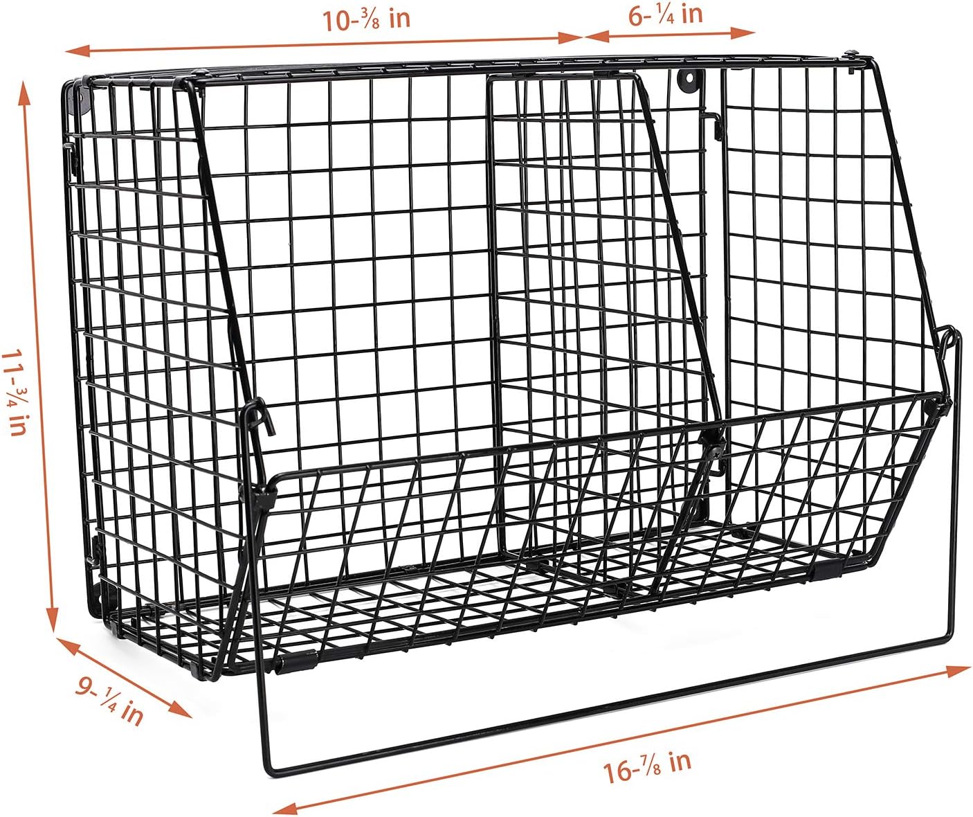 ChasBete Wire Basket Storage Shelf Baskets, Hanging Fruit Basket with S Hooks, Kitchen Storage