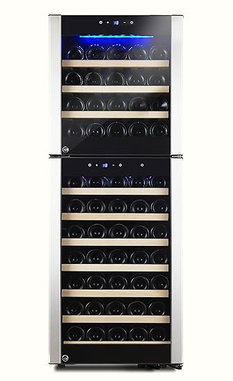 Kalamera KRC-73DZF Design Weinkühlschrank 200 Liter 2 Zonen 5-10°C/10-18°C