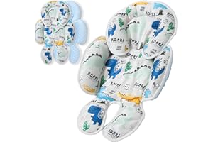 E1F1NN DOT Baby Car seat Head Support, 2-in-1 Infant Car Seat Insert for Newborn Girls Boys Extra Soft Baby Support Pillow Cushion for Carseats, Strollers, Swings and Bouncers