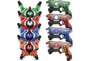 Stlloys Laser Tag, Laser Tag Guns Set of 4 with Vests, Infrared Lazer Tag Game, Laser Tag Set 4 Player for Kids Adults, Toys for Kids Ages 6 7 8 9 10 11 12+ Year Old Boy Christmas Birthday Gift