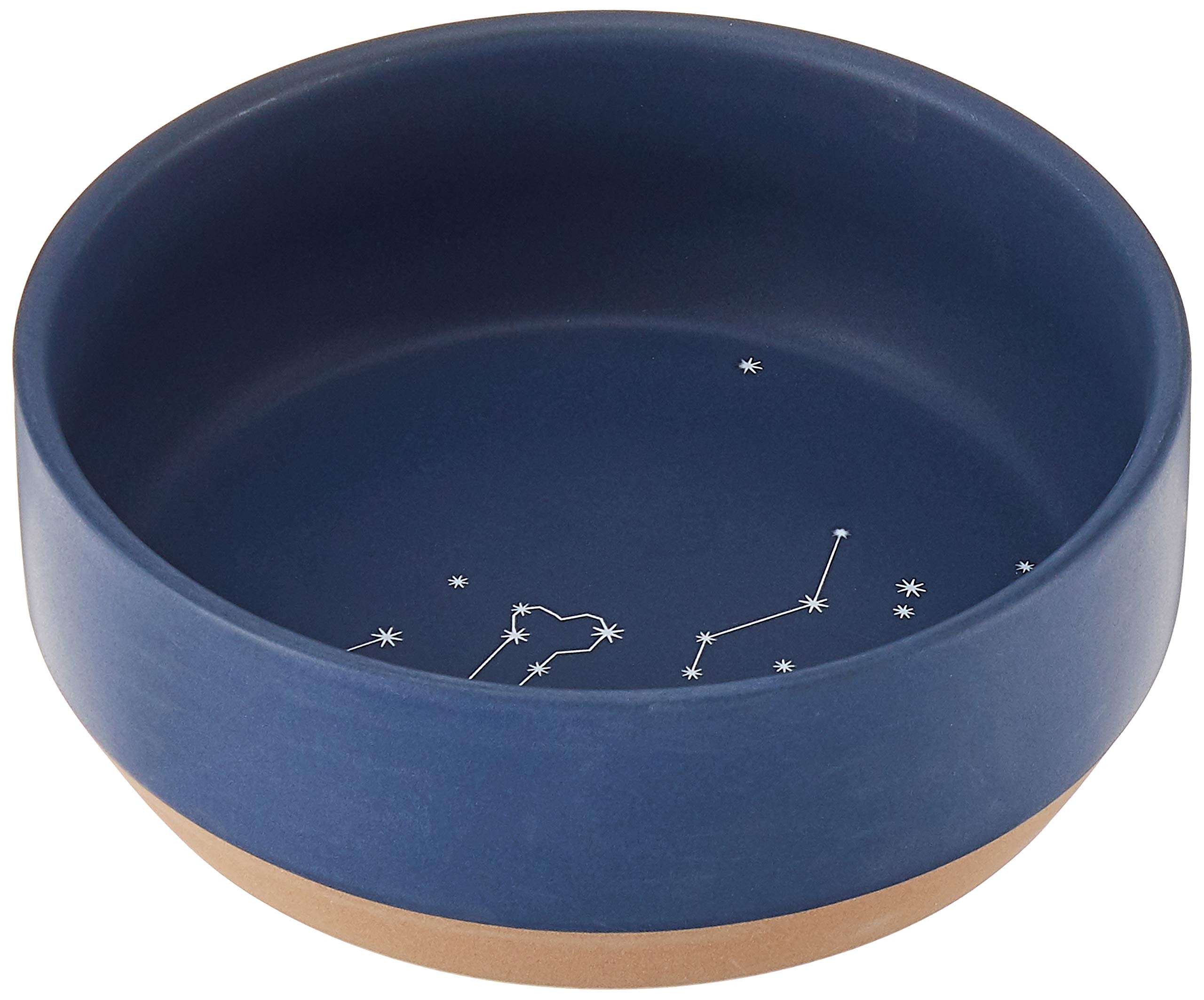Fringe Studio Stoneware Pet Bowl, Medium, Celestial (479007),Dark Blue