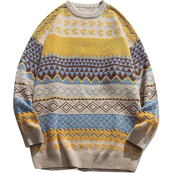 Ponitrack Grandpa Sweater Knit Sweater Vintage Sweater