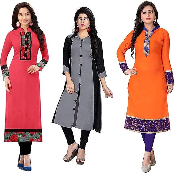 Ramdev Women S Cotton Straight Kurta Pack Of 3 Combo Kurti For Girl1 Multi Free Size Amazon In Clothing Accessories Ramdev Women S Cotton Straight Kurta Pack Of 3 Combo Kurti For Girl1 Multi Free Size Amazon In Clothing Accessories