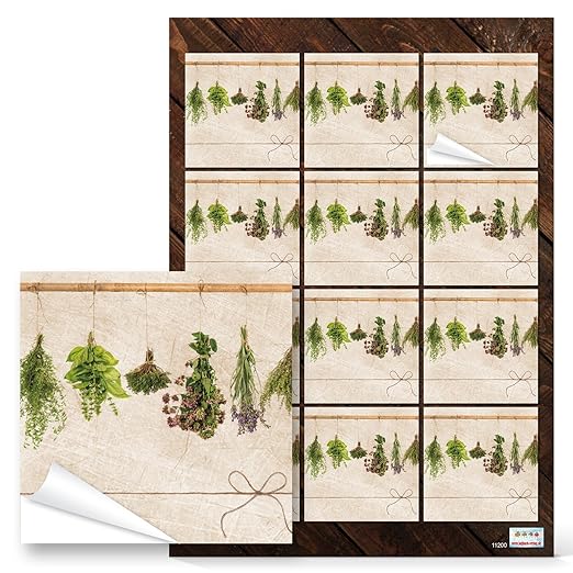 24 Küchenetiketten Küchenaufkleber natur Aufkleber Gewürzetiketten