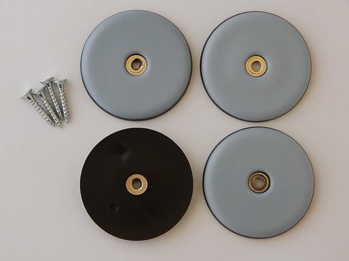 4 Stück Teflon-Möbelgleiter Ø 50 mm mit Schrauben, PTFE-Gleiter, Teflongleiter