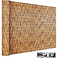 ZNCMRR Natural Reed Fencing Rolls,4FT X 16.4FT Reed Screen Curtain Balcony Reed Fence for Outdoor Backyard Patio（Brown）