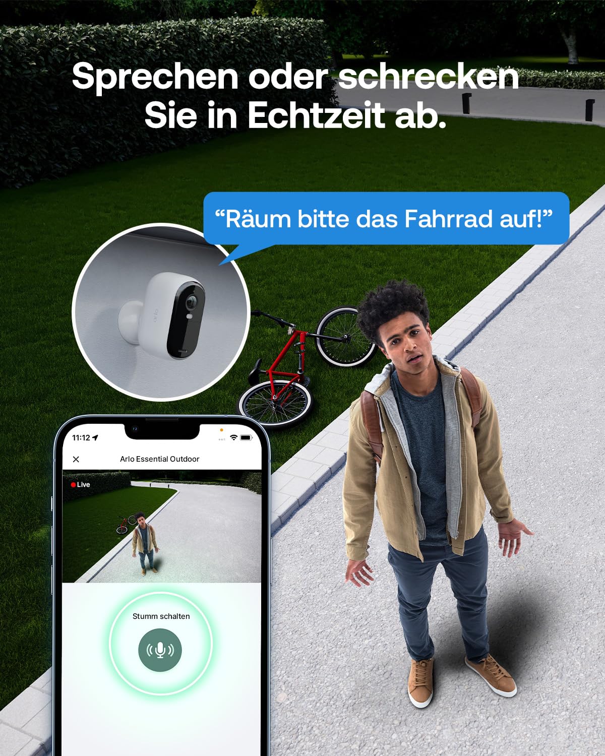 Arlo Essential 3 HD Akku Überwachungskamera Aussen WLAN, Kabellos, 1080p Video, Farbnachtsicht, Licht, Bewegungsmelder, Sirene, 2-Wege Audio, Smart Home + Arlo Secure Plan Testzeitraum, 2er Set 6