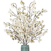 Ammyoo 4 Pcs Artificial Cherry Blossom Flower Branches, Bulk Silk Faux Flowers Real Touch Bouquet for Home Wedding Party Cent