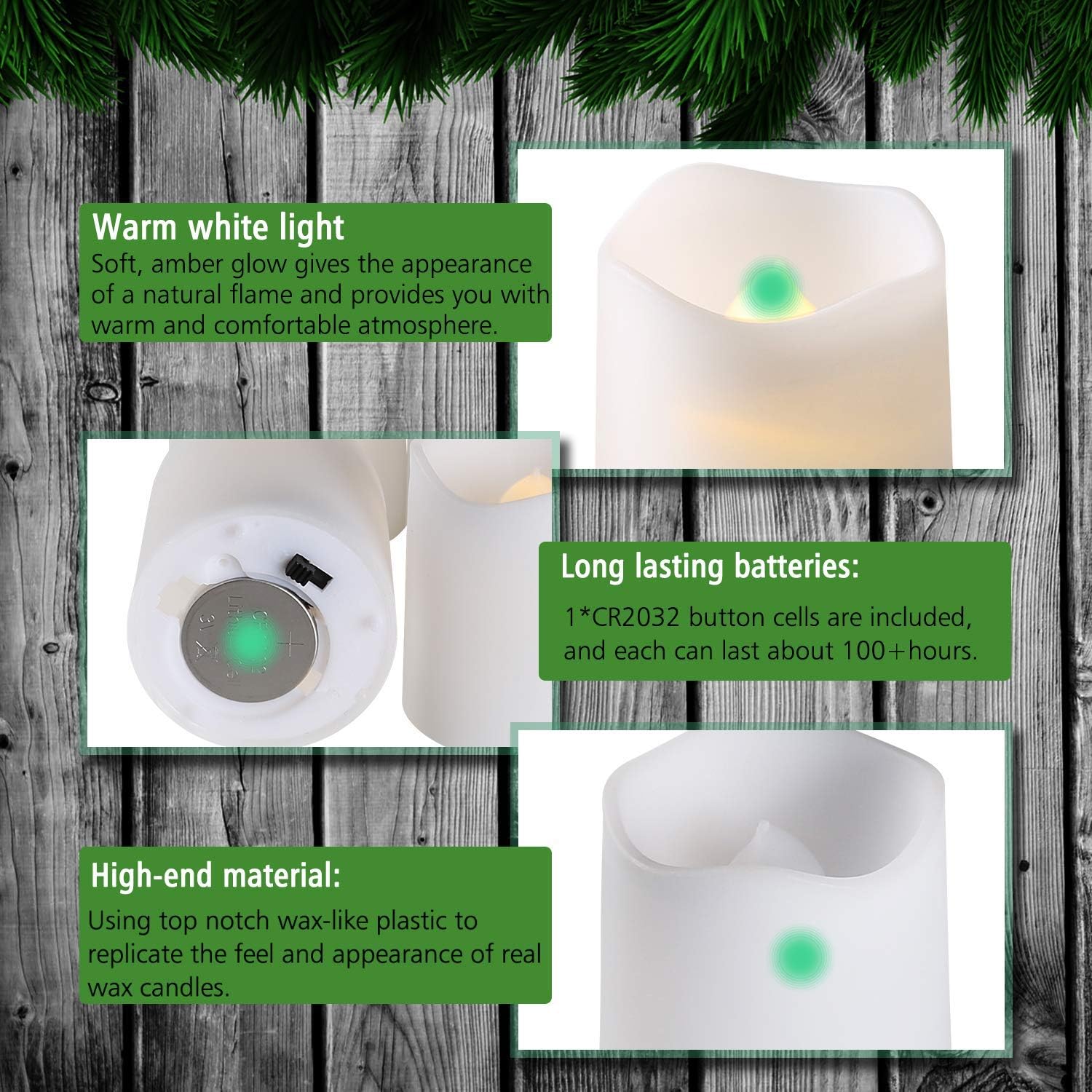 Flameless Votive Candles,Flameless Flickering Electric Fake Candle,Pack of 24,Battery Operated LED Tea Lights in Warm White for Wedding,Table,Festival Celebration,Halloween,Christmas Decorations: Home Improvement