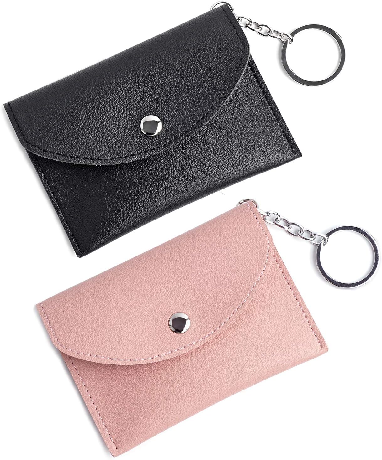 Small Keychain Wallet Coin Purse Mini Change Purse Credit Card Holder with Key Ring