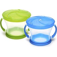 2-Pack Munchkin Unisex Toddler Snack Catcher Cups (Blue/Green)