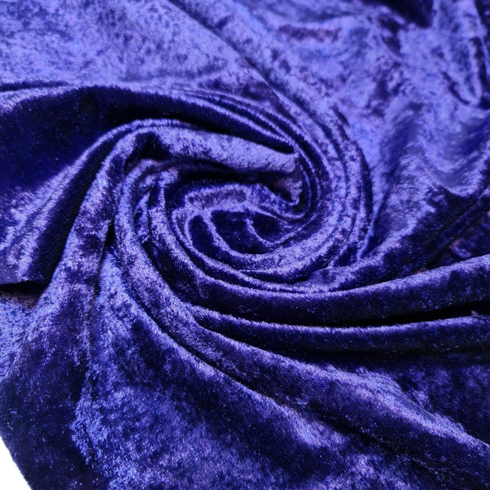 Luxurious Quality Soft Stretch Crush Velvet Dress Craft Fabric Material Suitable for Home Decor, Curtains, Upholstery & More 58" - 150 cm Wide Sold As Pre - Cut Lengths (C Purple, 1 Meter)