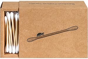 Sea Turtle Bamboo Cotton Swabs (200 Count) - Vegan, Eco Friendly, Organic, Double Tips, Plastic Free Wooden Ear Sticks, All Natural 100% Biodegradable Cotton Buds