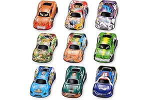 BEESTECH 4.2" Toy Cars Metal Race Cars Vehicles 9 Pack, Pull Back Cars Toys for Boys, Girls, Toddlers, Kids 2,3,4,5,6,7 Years Old, Party Favors, Teacher Reward Prizes, Boy Birthday Gifts