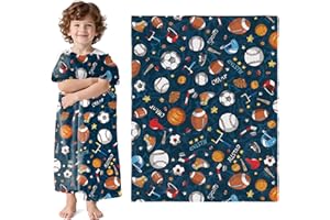 Wajade Sports Blanket for Boys,Soft Fleece 3D Soccer Basketball Baseball Football Kids Blanket for Couch Sofa Bedroom, Fuzzy Ball Throws for Kids Boys Teens,50"x60"