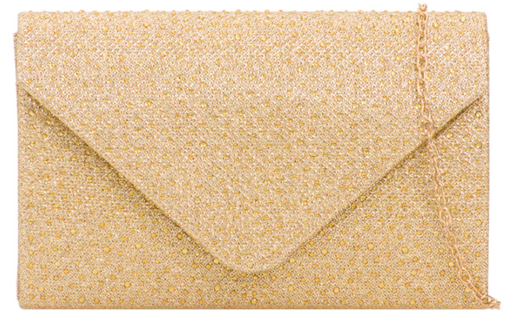 Girly Handbags Womens Gemstones Clutch Bag - Champagne
