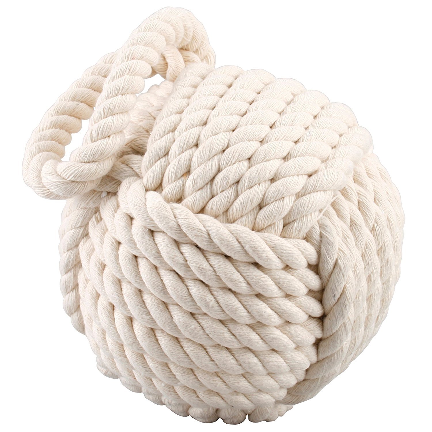Nautical Weighted Cream Rope Ball Doorstop