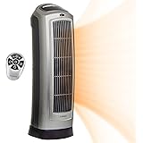 Lasko 755320 Ceramic Space Tower Heater, 8.5″L x 7.25″W x 23″H, Silver