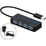 Sabrent 4-Port USB 3.0 Hub with Individual Power Switches and LEDs included 5V/2.5A power adapter (HB-UMP3)