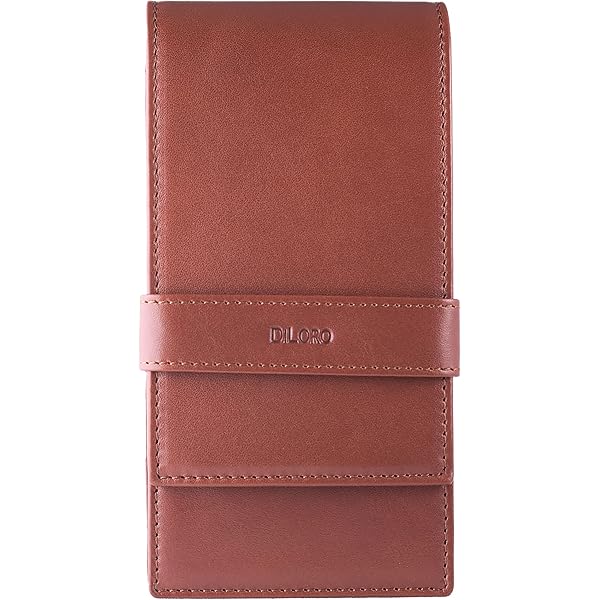 DiLoro Leather Quad Pen Case - 4 Pen Holder Pouch For Fountain