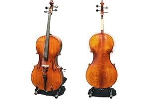 Paititi CE3005PE Scholar 256 Ebony Fitted Matte Finish Wood Cello with Soft Case, Brazilwood Bow, Rosin and Stopper (3/4)