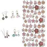 AVELICE 60pcs15 Types Flower Charms For Jewelry Making Enamel Flower Charms For Necklace Bracelet Earring for Gift that Office, Travel & DIY Creators