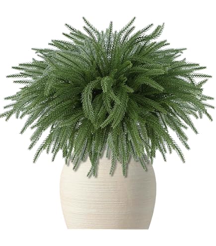 WHANLEY L&Q Juego de 10 ramas de pino Norfolk de Navidad de 23 pulgadas con luces WHANLEY L&Q Juego de 10 ramas de pino Norfolk de Navidad de 23 pulgadas con luces