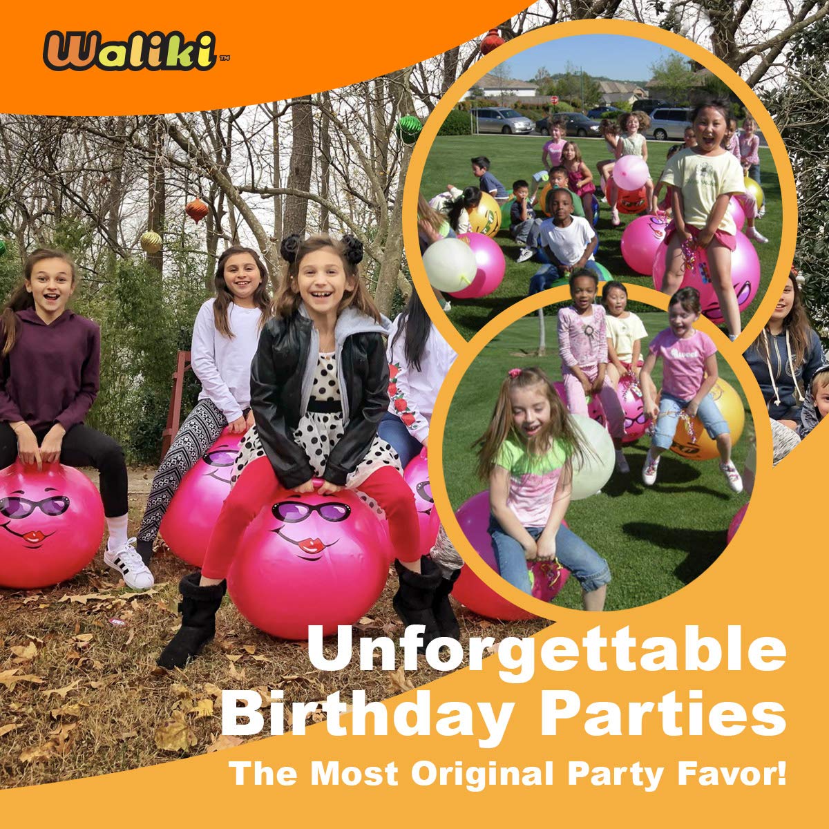 WALIKI Hopper Ball Toy for Girls 3 4 5 or 6 Years Old | Hippity Hop Ball | Jumping Hopping Ball | Cool Birthday Gift | Pink | 18