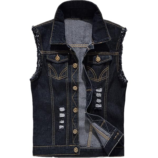 Jean Vest Woman Idopy Classic Denim Vest Men Sleeveless Jean