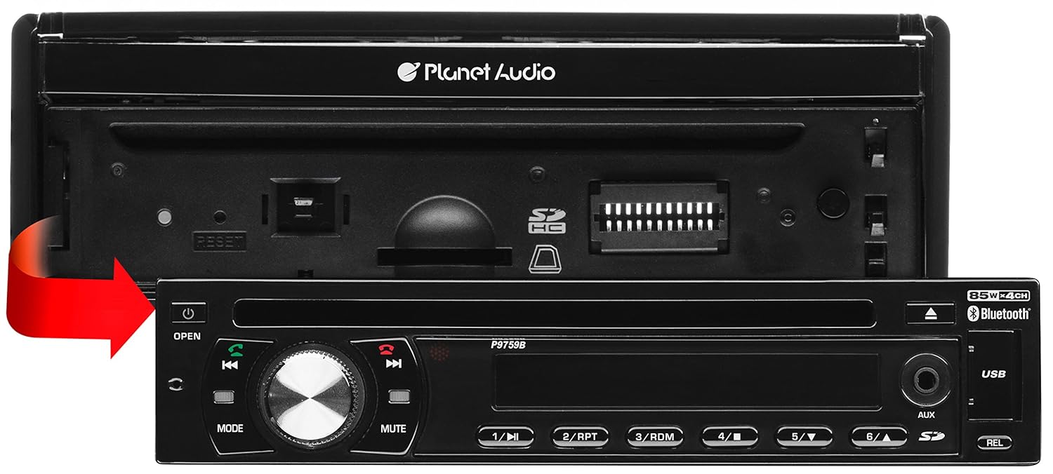 Amazon.com: Planet Audio P9759B Single Din, Touchscreen, Bluetooth,  DVD/CD/MP3/USB/SD AM/FM Car Stereo, 7 Inch Digital LCD Monitor, Detachable  Front Panel, ...