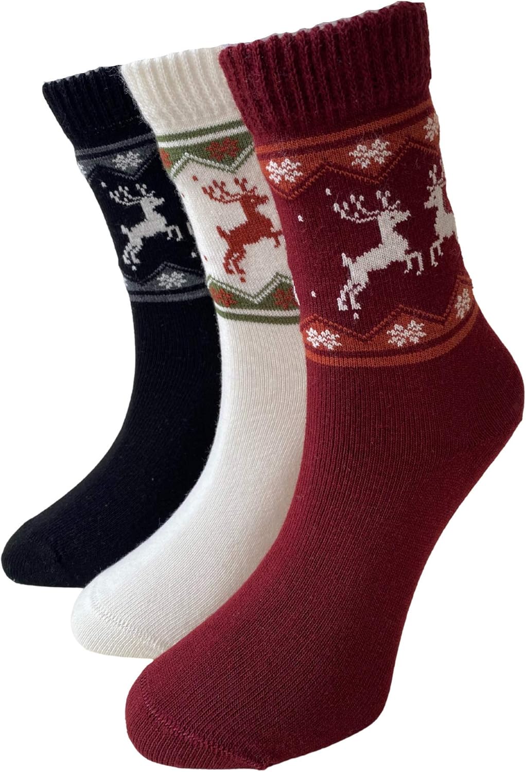 3 Pairs Ladies Cotton Walking Socks, Womens Hiking Stockings Multipack