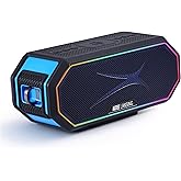 Altec Lansing Loud Portable Speakers Bluetooth Wireless Waterproof - MultiColor LED, 20 Hour Playtime, Mount Included | HydraBLAST 2.0 Magnetic Bluetooth Speaker for Travel, Home and Outdoor Adventure