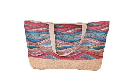 Leo Design Large summer beach Bag, Shoulder tote Bag, Electic Style for Women, Gym Yoga, Family Travel Holiday Picnic Swimming Pool and Reusable Shopping Bag (Zanzibar)…