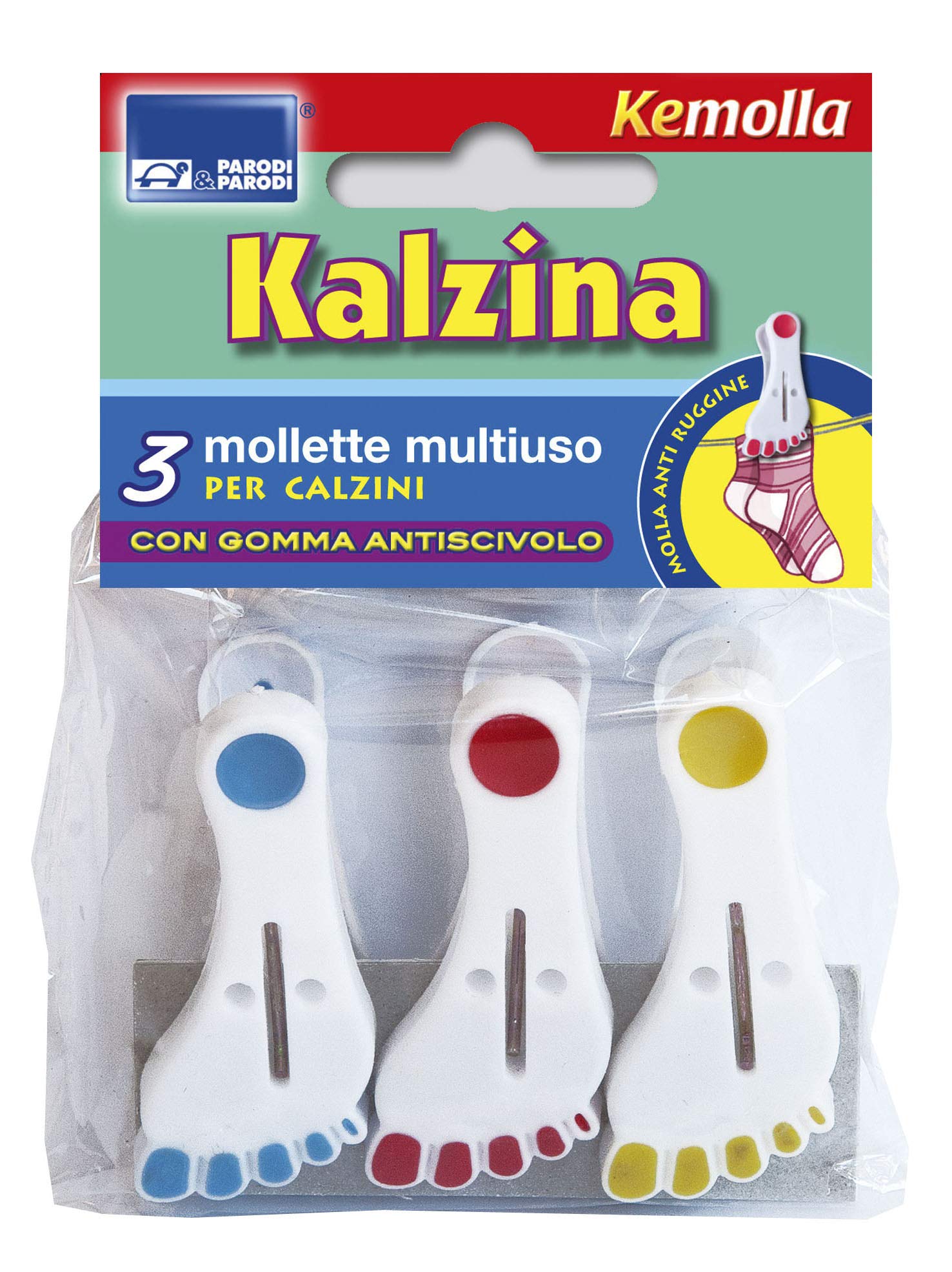 Set of 3 clips with rubber non-slip calcina, set of 3 for clothes pegs, clothes pegs, froebel stars, clothes pegs, clasp envelope A shape of foot, clothes pegs multi-purpose A shape of foot, item 378 Parodi