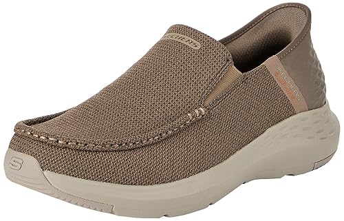 Skechers USA Men's Men's Parson-Ralven 204804 Moc Toe Slip-Ins, Taupe, 9.5