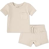 Hurley baby-boys And Toddler Rib Knit T-shirt and Shorts 2-piece Outfit Set