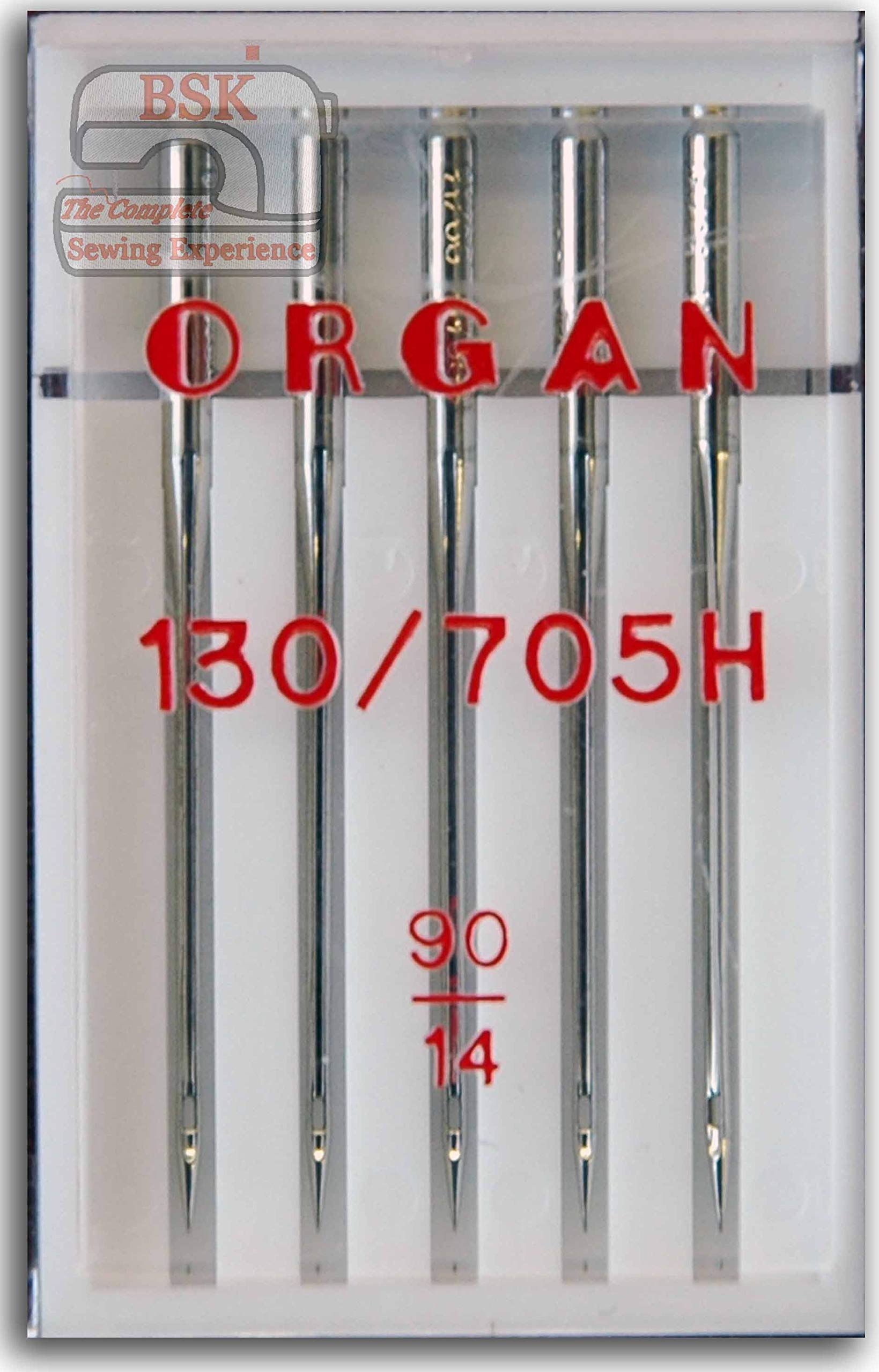 Organ/Sewing Supplies Direct Organ Domestic Sewing Machine Needles, Size 90/14, Compatible with Brother, Singer, Janome Sewing Machines etc...