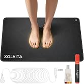 Grounding Mat for Bed &amp; Feet, Carbon PU Earthing Mat Grounding Pad for Home | 16.34" x 25.2" with 16.4ft Cord, Outlet Ground Tester, Conductivity Pen, Non-Slip Rubber Backing for Desk/Floor Indoor Use