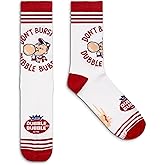 Tee Luv Men's Dubble Bubble Gum Socks - Don't Burst My Bubble Candy Logo Socks (White/Red)