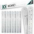 NOKKO Metal Ruler 12 Inch - Pack of 10 - Measuring Set of 12-Inch / 30 cm Stainless Steel Rulers with Imperial & Metric Measurements & Conversion Table - Metal Straight Edge Ruler for Cutting