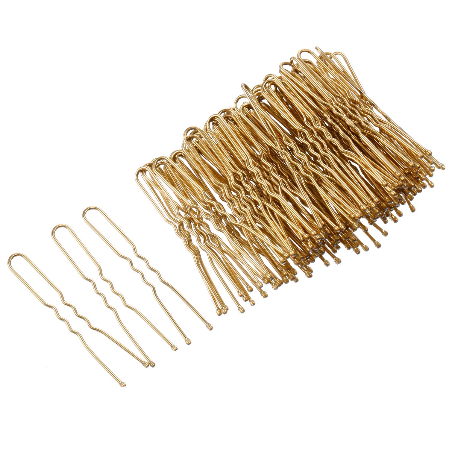 eBoot 100 Pack of U Shaped Hair Pins Bun Hair Pins with Box and Storage Bag, Golden (5 cm/ 2 Inches) : Beauty