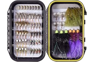 BASSDASH Trout Steelhead Salmon Fishing Flies Barbed Barbless Fly Hooks Include Dry Wet Flies Nymphs Streamers Eggs, Fly Lure