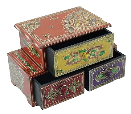 Phoenix Artworld Wooden Decorative Handmade Drawer Storage Chest Set