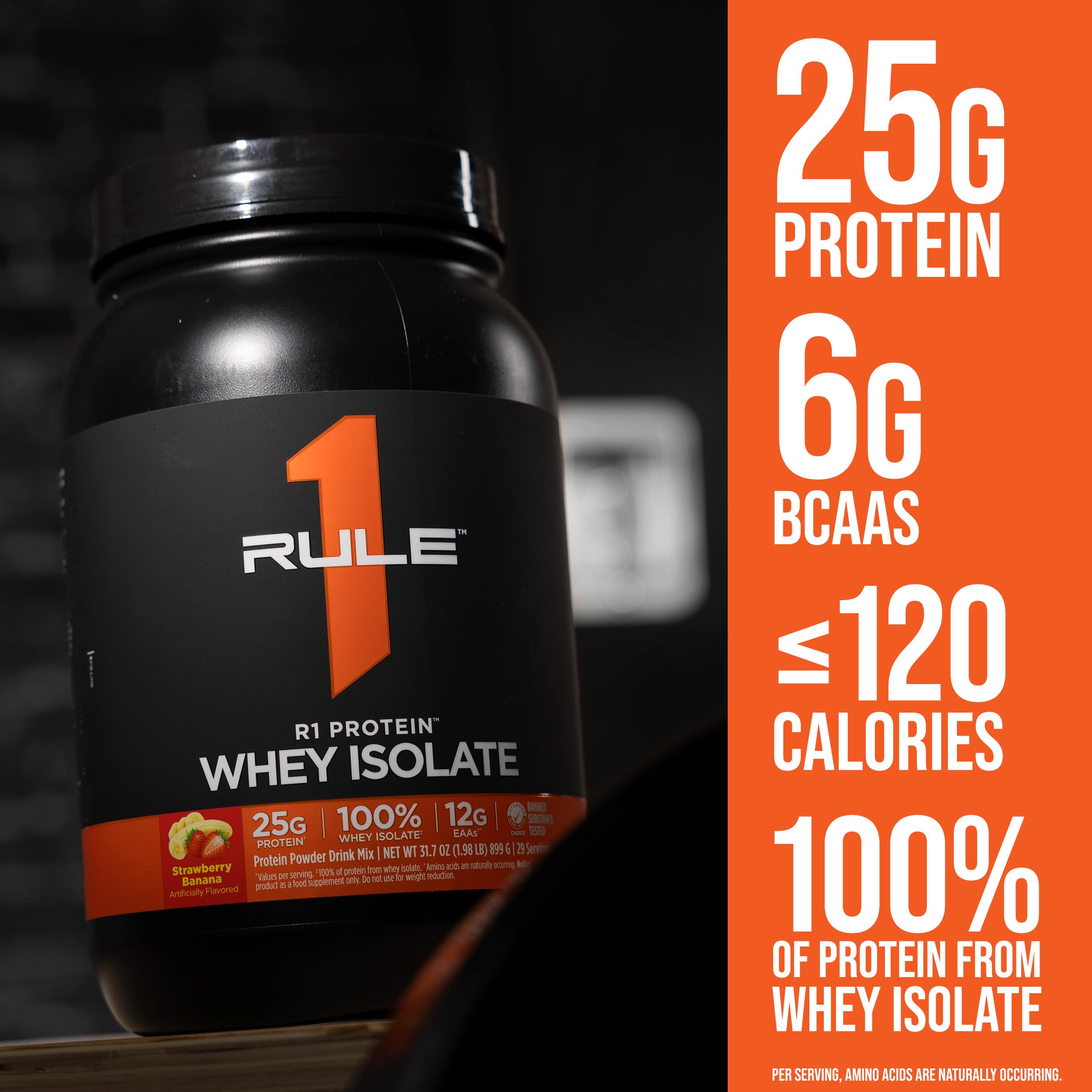 Rule 1 R1 Protein Whey Isolate - with 25g Protein & 6g BCAA Exclusively from Isolated & Hydrolyzed Sources for Workout Recovery (5 Pounds*, Chocolate Fudge)