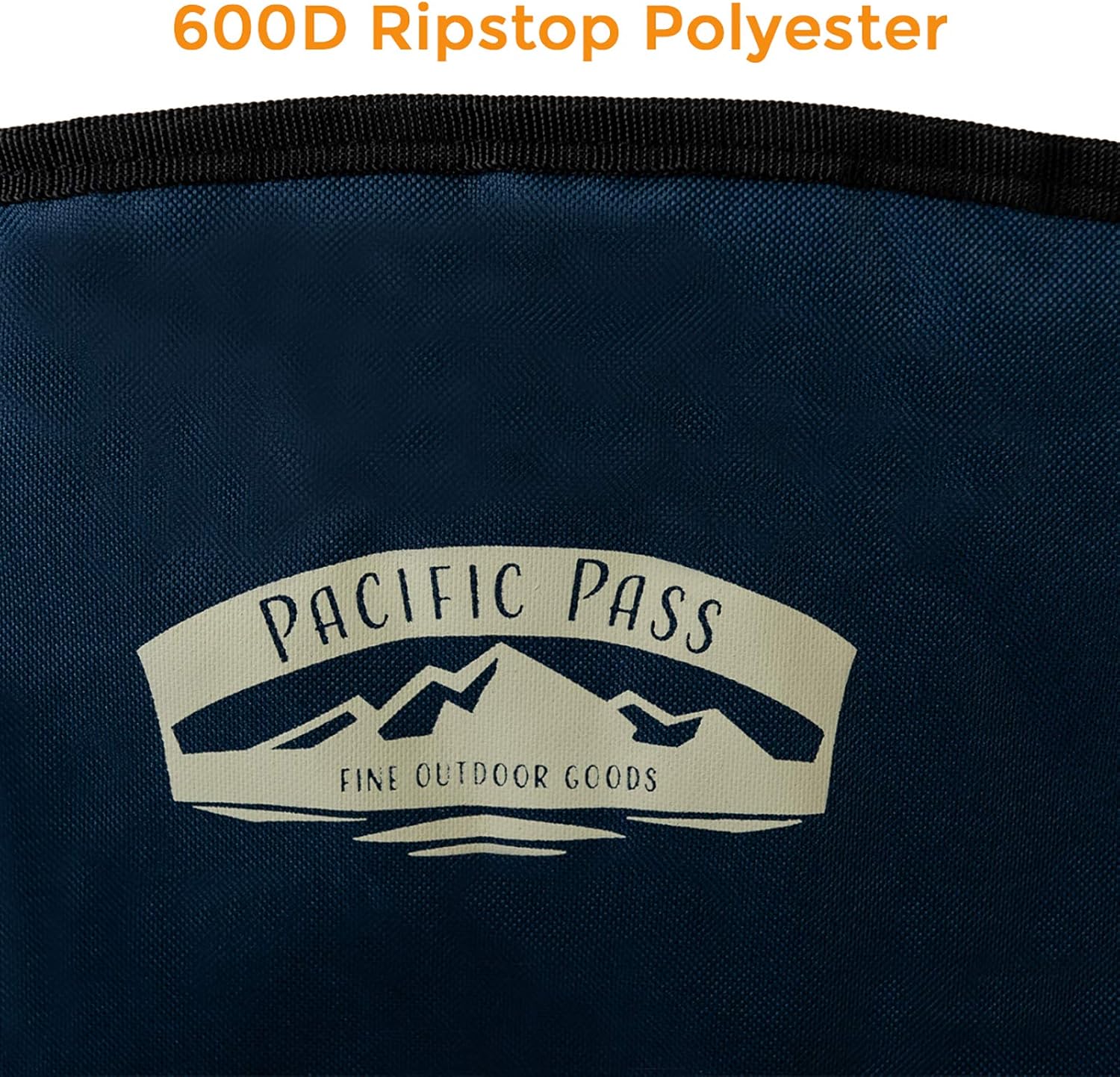 Pacific Pass Full Back Quad Chair for Outdoor and Camping with Cooler and Cup Holder, Carry Bag Included, Supports 300lbs, Middle, Blue/Gray: Sports & Outdoors