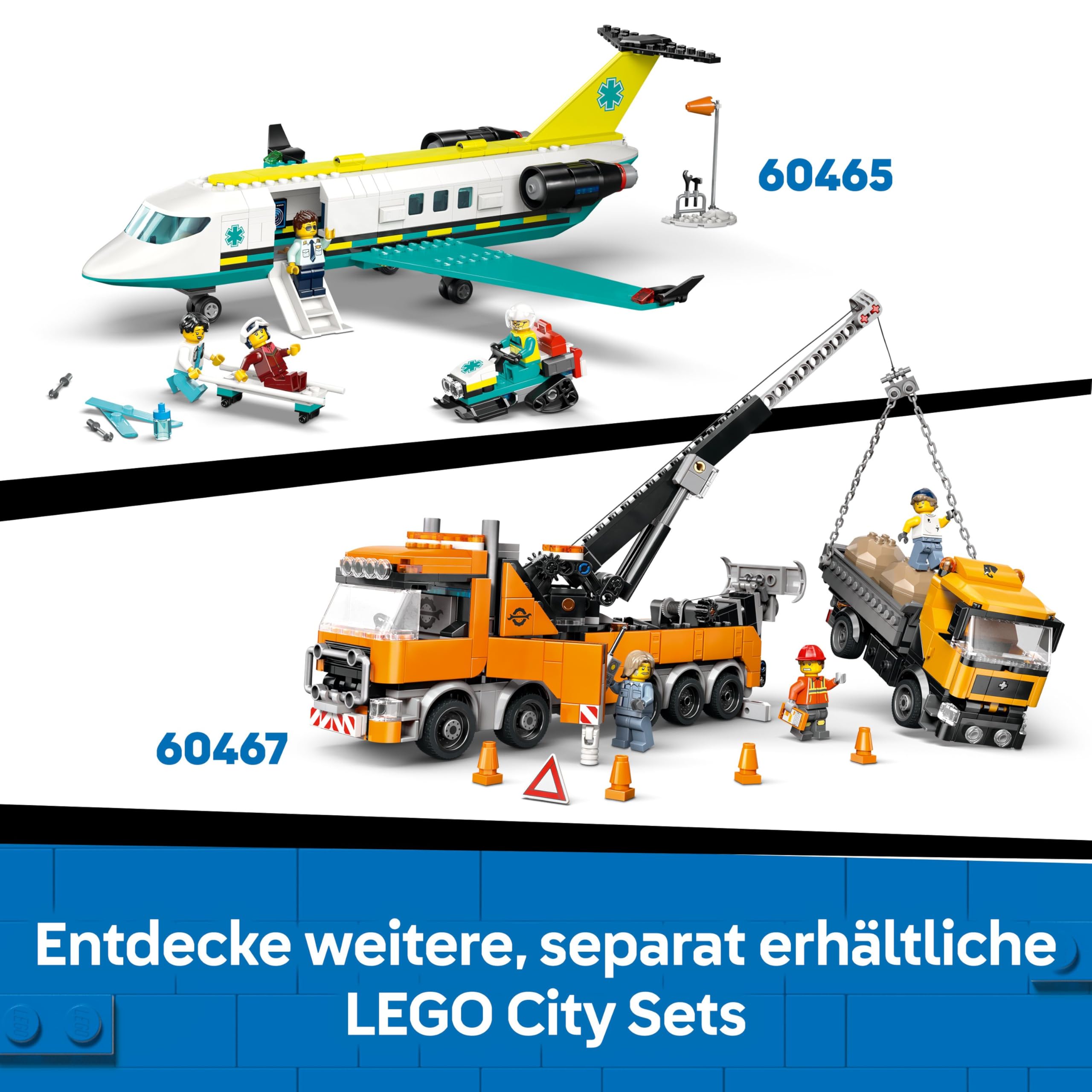 LEGO City Gelber Bulldozer Set – Spielzeugbaustelle, BAU- und Spielset – wirklichkeitsgetreue Baumaschine mit Fahrer und 2 Bauarbeitern – Geschenkidee für Kinder ab 8 Jahren – 60466 7