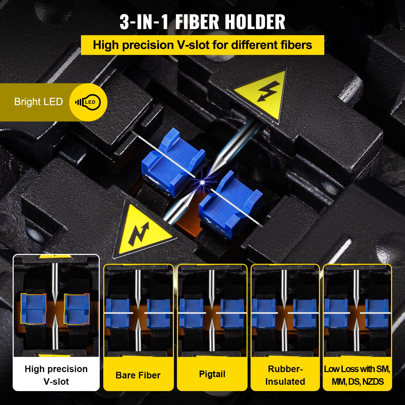 Vevor Fusion Splicer Automatic Focus JW4108S FTTH Fiber Optic Fusion Splicer 5 Inch Digital LCD Screen Fusion Splicer Machine Fiber Cleaver Kit: Tools & Home Improvement