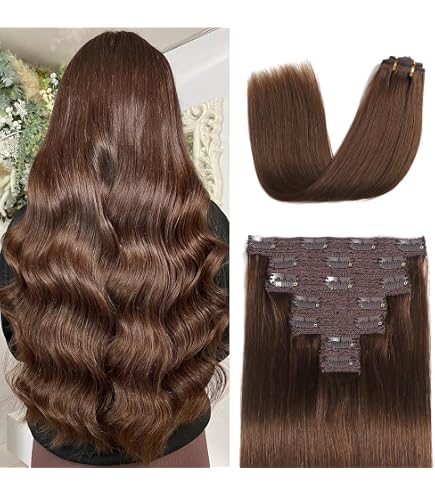 Clip In Hair Extensions Real Human Hair 24in 180g 7pcs Soft Straight Women Amazon.com : Sisily Clip in Hair Extensions Real Human Hair  main image 4