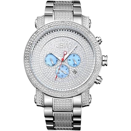 JBW Mens JB-8102-B Victor Stainless Steel Multi-function Diamond Watch