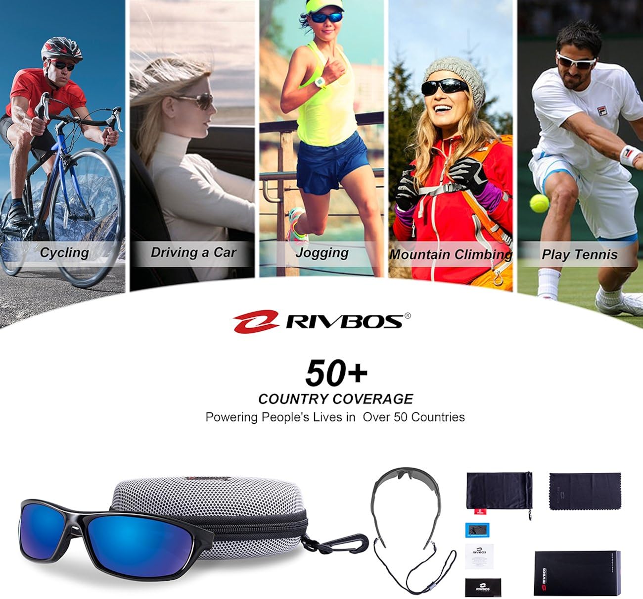 RIVBOS Polarized Sports Sunglasses Driving Glasses for Men Women Tr90 Unbreakable Frame for Cycling Baseball Running Rb831 (Black&Black Mirror Lens): Sports & Outdoors